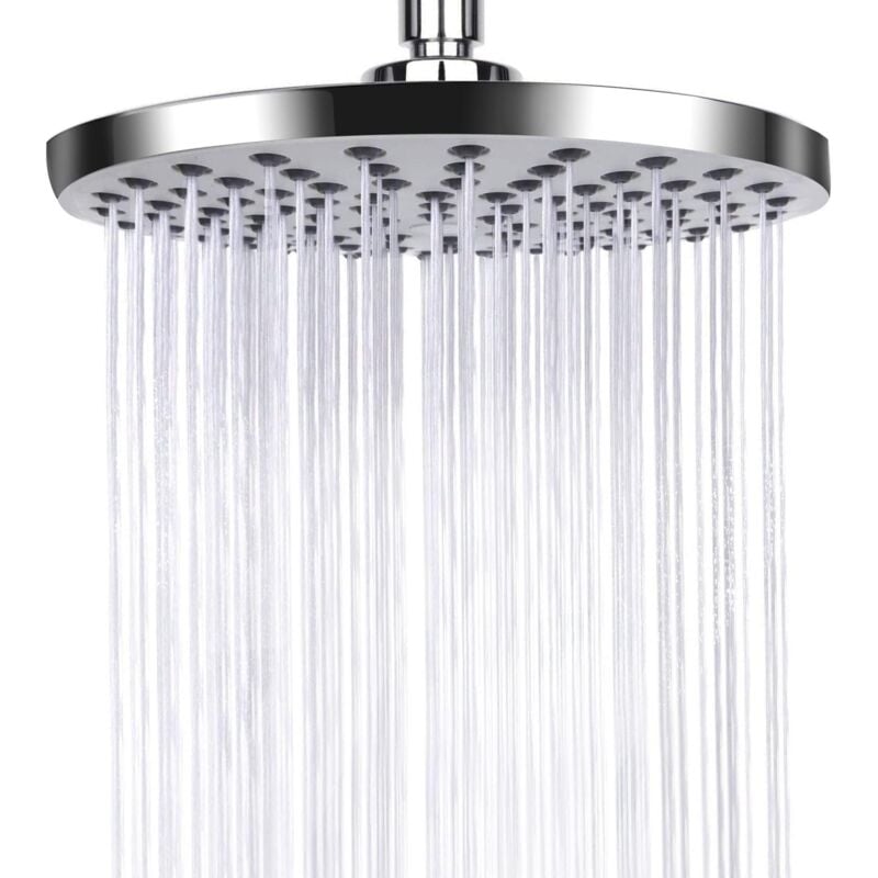 foto del prodotto serbia soffione doccia anticalcare a pioggia, in acciaio inox, fisso, risparmio idrico e alta pressione per bagno, 20 cm argento