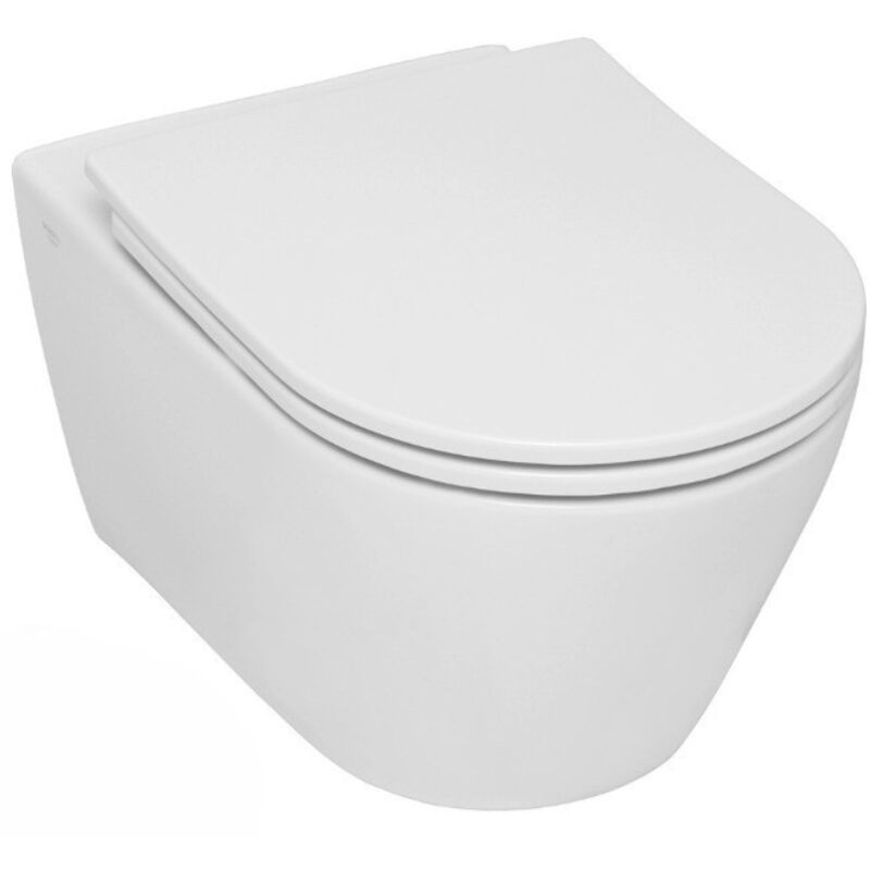 foto del prodotto serel wc a parete senza flangia, fissaggi nascosti, sportello sottile con chiusura morbida, bianco sp26 