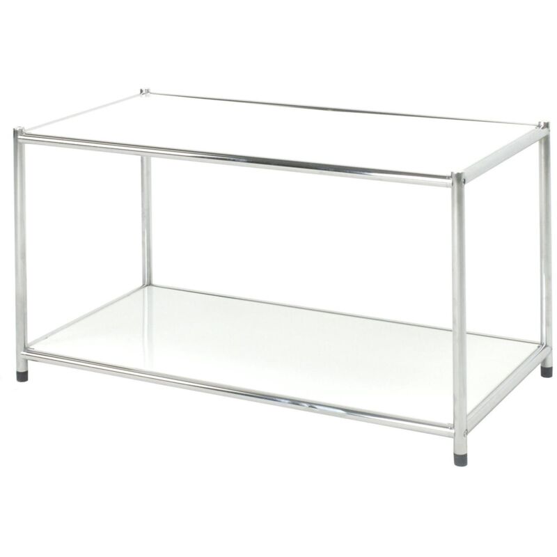 foto del prodotto serena libreria cromata con 2 ripiani bianchi 40x80x40,5