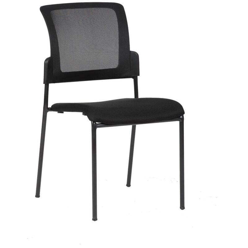 foto del prodotto serena sedia da ufficio, sedia sala da attesa imbottita per ufficio, seduta ergonomica da attesa, cm 58x47h87, nero