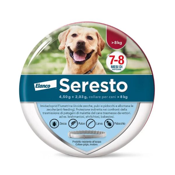 foto del prodotto seresto collare antipulci per cani per cani oltre 8kg 70 cm antiparassitario per cani 1 ordine scegli lo sconto bzr5 bzr20 200 punti fedelt 