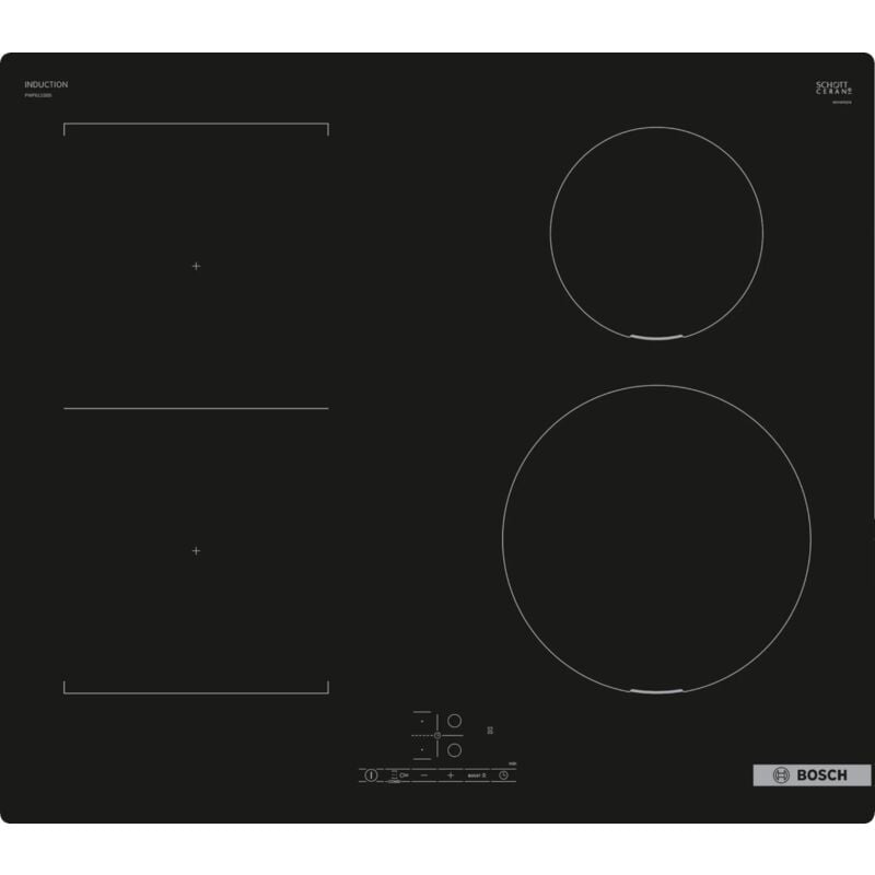 foto del prodotto serie 4 pwp611bb5e. colore del prodotto: nero, posizionamento dell'apparecchio: da incasso, dimensione della larghezza del piano cottura: 60 cm. tipo di controllo: touch, posizione di control... - bosch