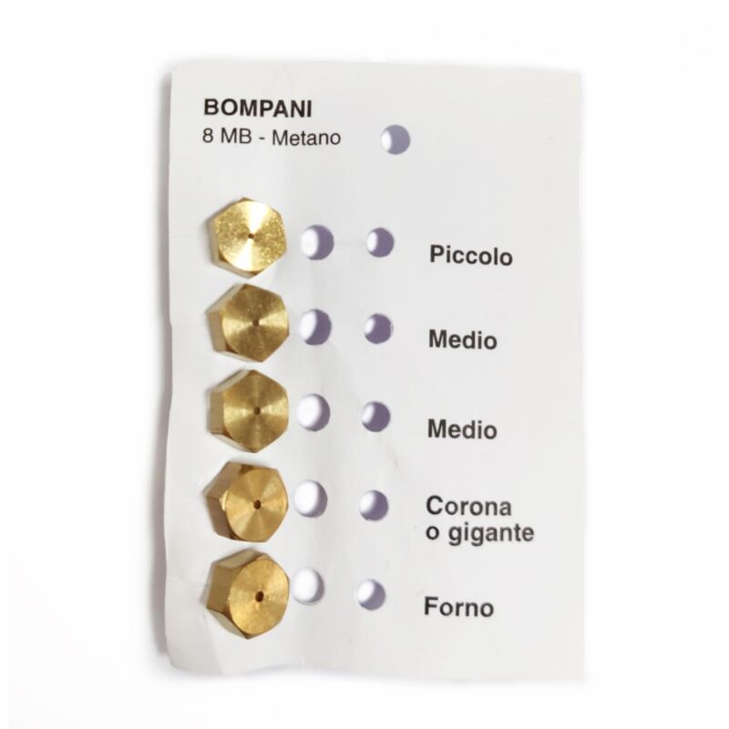 foto del prodotto serie 5pz ugelli spruzzi gas metano passo 8mb per cucine e fornelli