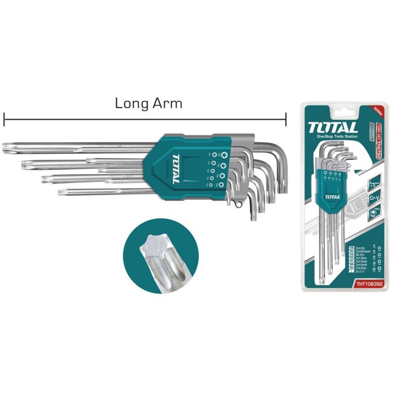 foto del prodotto serie 9pz chiavi maschio esagonali extra lunghe piegate 1,5mm 10mm total