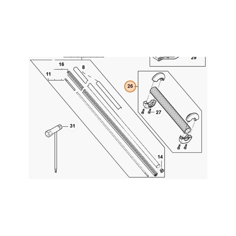 foto del prodotto serie arresto tagliasiepi modelli hla135 originale stihl ha040071001