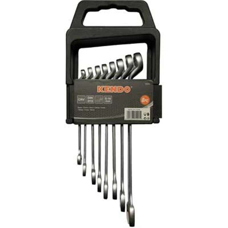 foto del prodotto serie chiavi combinate con supporto kendo 8 pezzi contenuto 8 19 mm