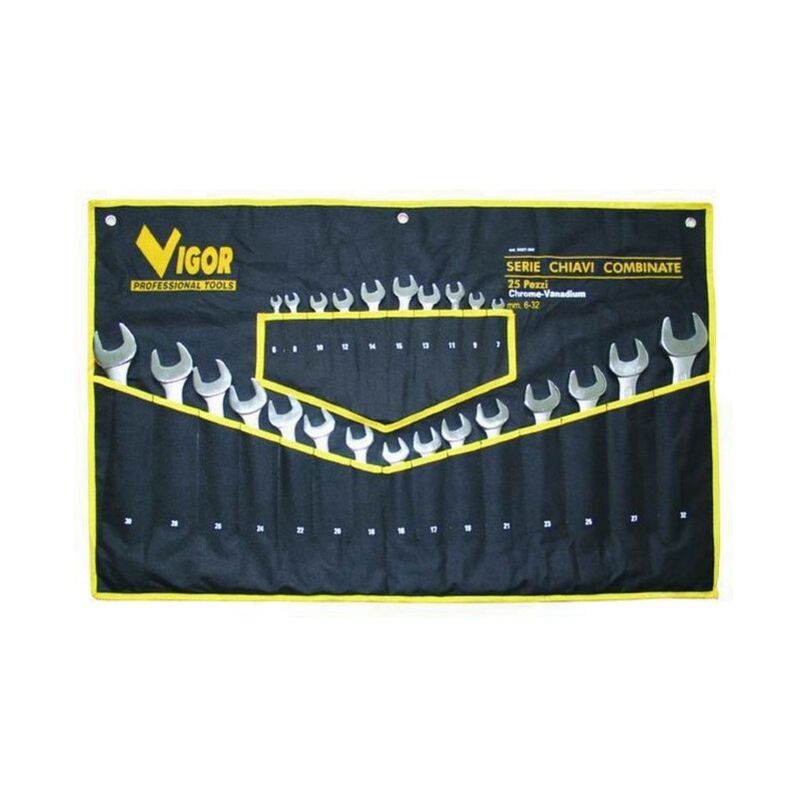 foto del prodotto serie chiavi combinate vigor crv din3113 pezzi 25