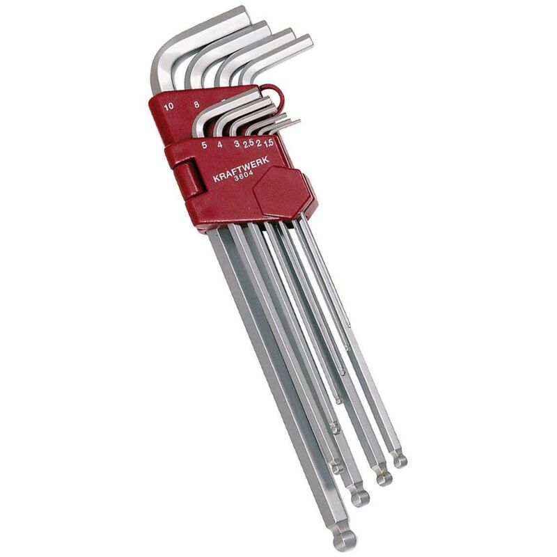 foto del prodotto serie chiavi maschio esagonali ballpoint 1.5-10 mm, 10 pz.