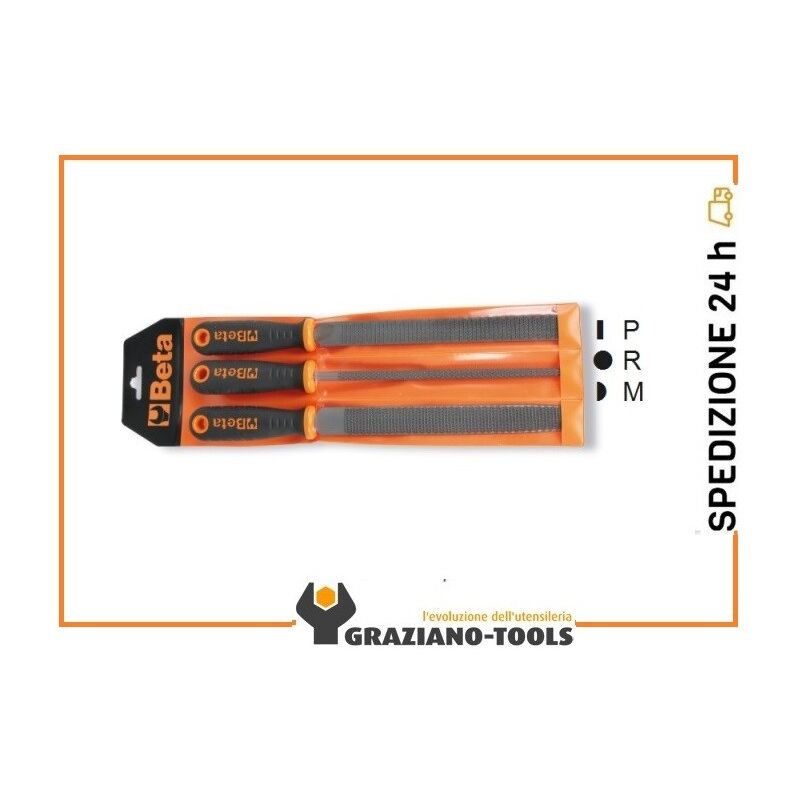 foto del prodotto serie di 3 raspe a taglio mezzodolce, con impugnatura, in busta appendibile beta 1719bmr b3