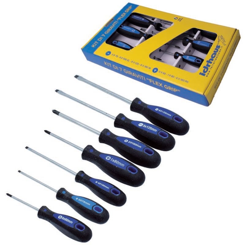foto del prodotto serie di 7 giraviti flex grip idrhaus