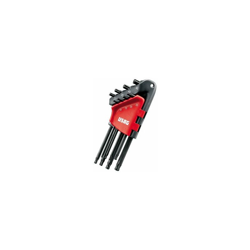 foto del prodotto serie di 8 chiavi usag 280 ltstx s8 maschio torx testa snodo brunita