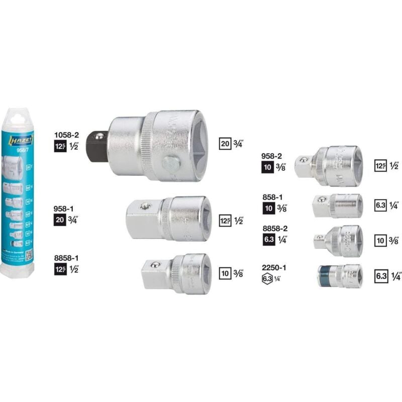 foto del prodotto serie di adattatori 958/7 7-pezzi