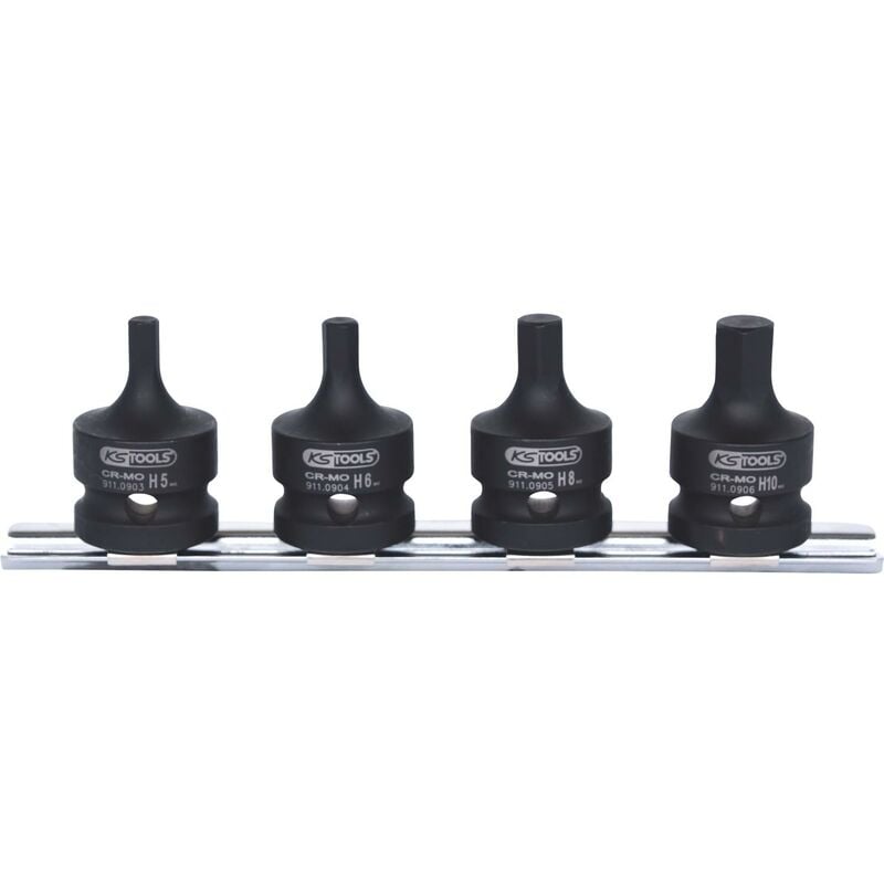 foto del prodotto serie di bussole 1 2 per avvitatore ad impulsi, corte, 4 pz