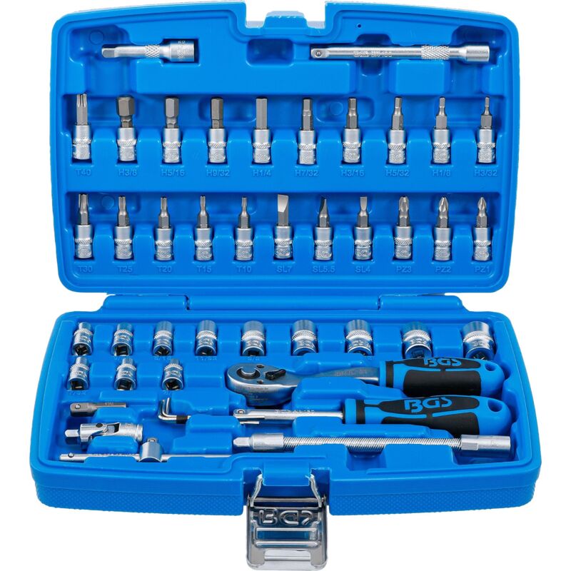 foto del prodotto serie di bussole 6,3 mm 1 4 dimensioni pollici 46 pz.