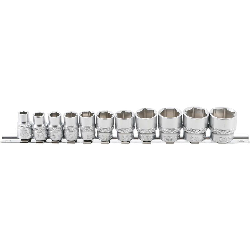 foto del prodotto serie di bussole, esagonali 10 mm 3 8 5 16 7 8 11 pz.