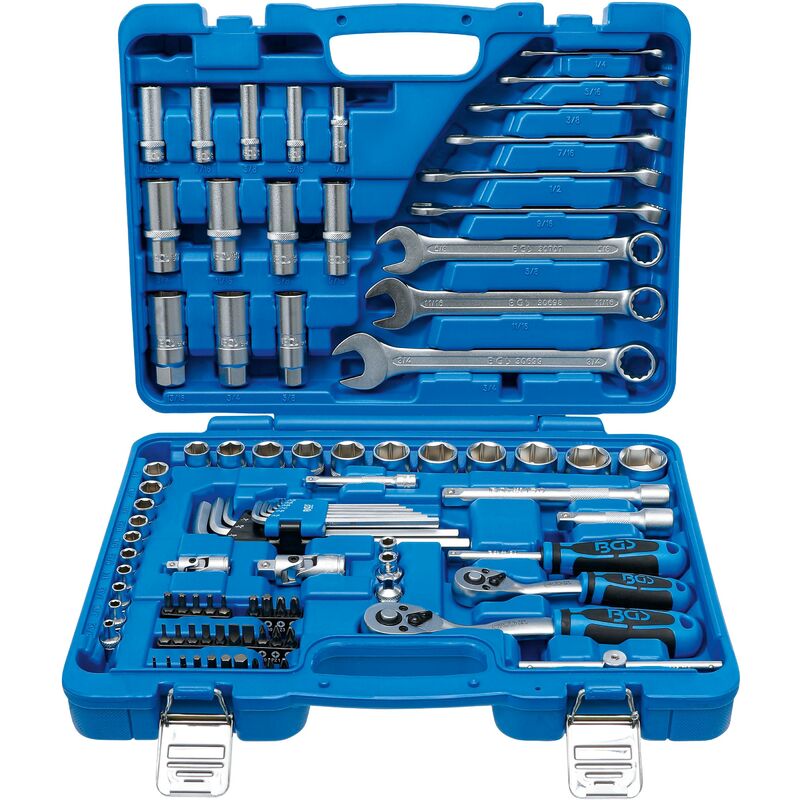 foto del prodotto serie di bussole esagonali 6,3 mm 1 4 10 mm 3 8 pollici 92 pz.
