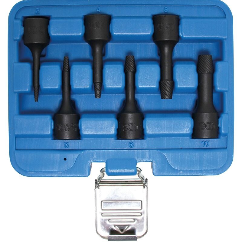 foto del prodotto serie di bussole esagonali cacciaviti con profilo elicoidale 10 mm 3 8 2 10 mm 6 pz.