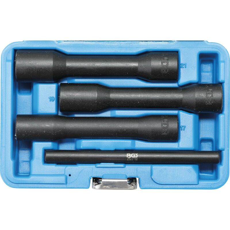 foto del prodotto serie di bussole esagonali cacciaviti con profilo elicoidale, profondi 12,5 mm 1 2 17 21 mm 4 pz.