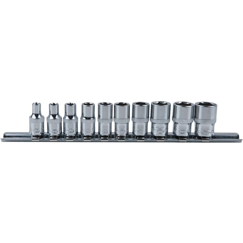 foto del prodotto serie di bussole poligonali 1 4 chromeplus, 10 pz, 4 13 mm