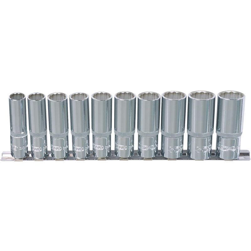 foto del prodotto serie di bussole poligonali 1 4 chromeplus, 10 pz, lunga, 4 13 mm