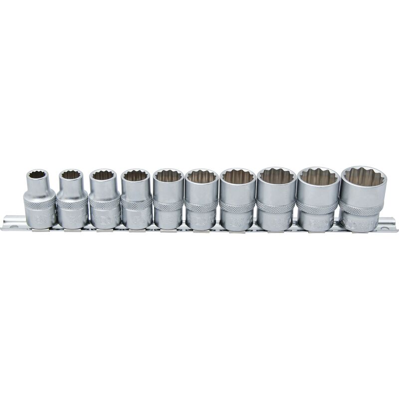 foto del prodotto serie di bussole, poligonali 12,5 mm 1 2 dimensioni in pollici 10 pz.