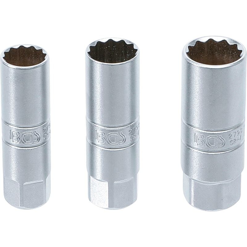 foto del prodotto serie di bussole poligonali per candele 10 mm 3 8 14 16 18 mm 3 pz.