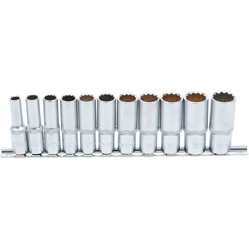 foto del prodotto serie di bussole poligonali, profonde 10 mm 3 8 8 19 mm 11 pz.
