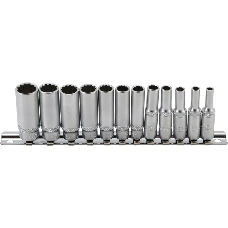 foto del prodotto serie di bussole, poligonali, profonde 6,3 mm 1 4 dimensioni in pollici 12 pz.
