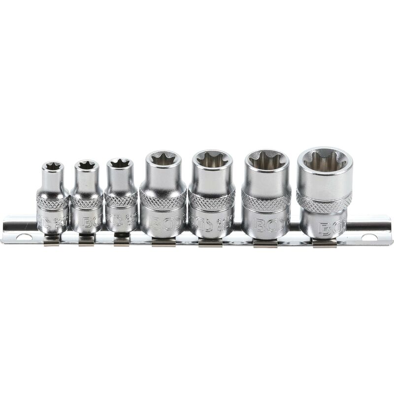 foto del prodotto serie di bussole profilo e 6,3 mm 1 4 10 mm 3 8 e6 e16 7 pz.
