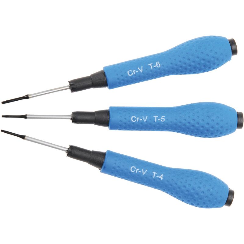 foto del prodotto serie di cacciaviti di precisione torx t4 t5 t6 3 pz.