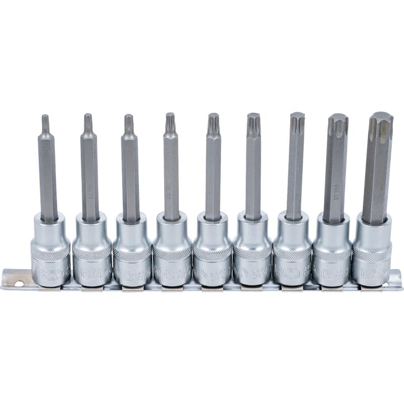foto del prodotto serie di chiavi a bussola 12,5 mm 1 2 profilo a t per torx 9 pz.