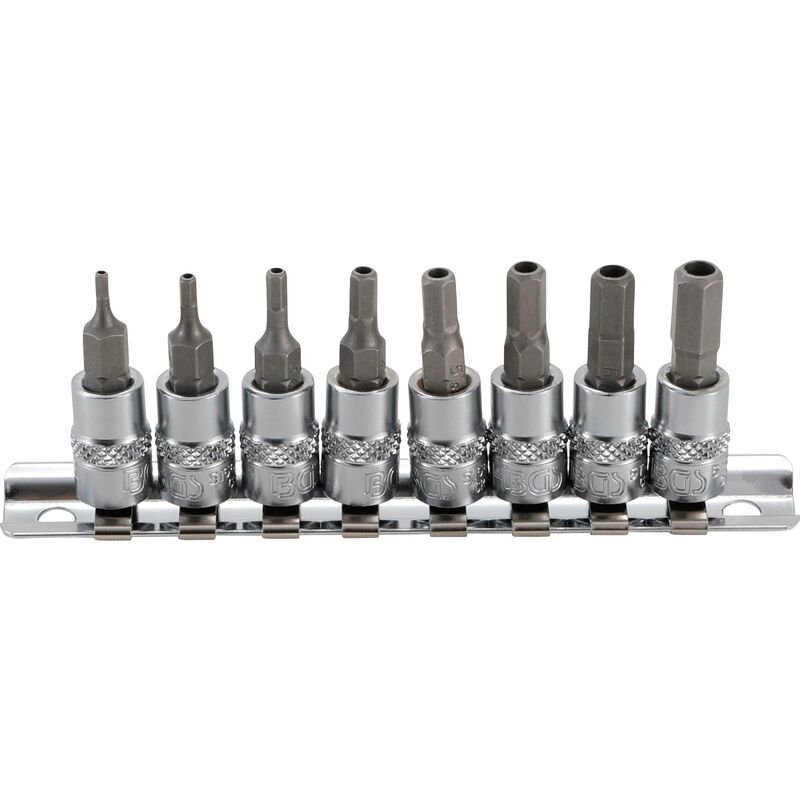 foto del prodotto serie di chiavi a bussola 6,3 mm 1 4 esagono interno con foro 2 7 mm 8 pz.