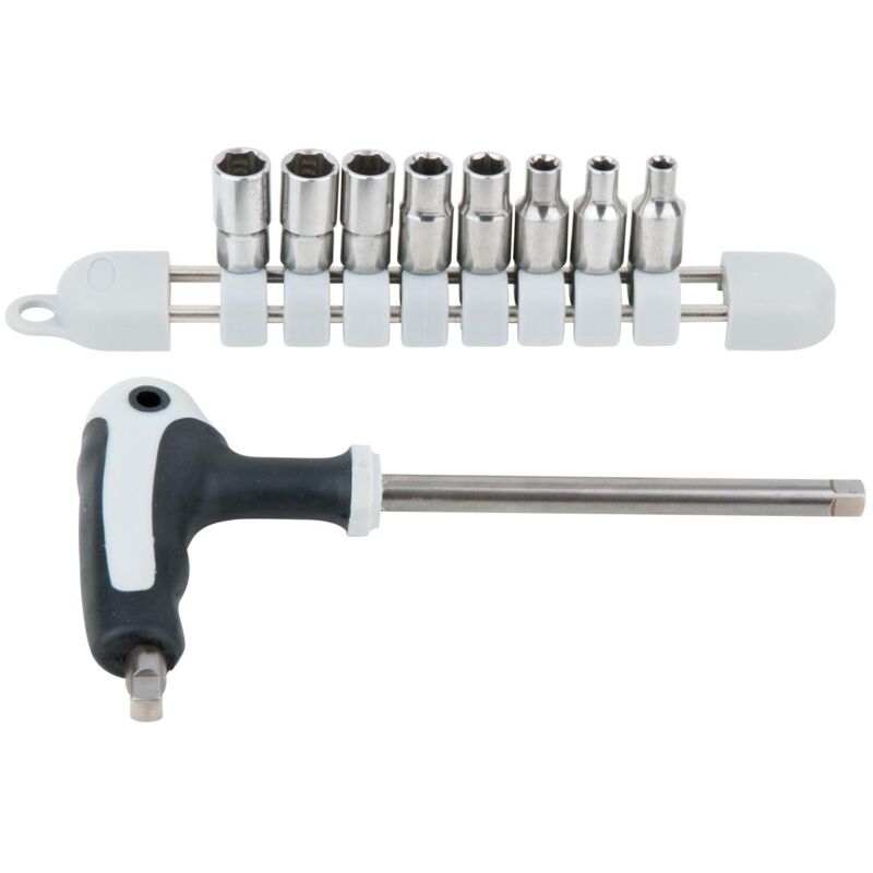 foto del prodotto serie di chiavi a bussola in acciaio inox, 9 pz