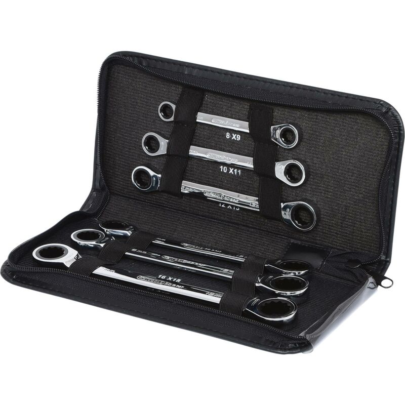 foto del prodotto serie di chiavi a cricco doppie poligonali gear 6pz.8x9 17x19mm