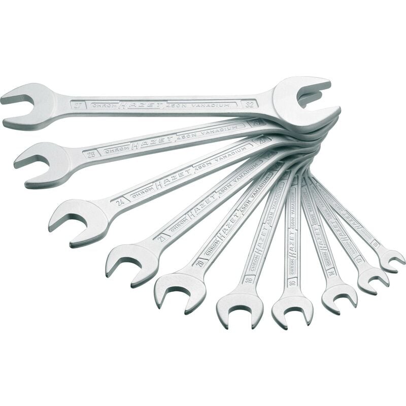 foto del prodotto serie di chiavi a forchetta doppia 450n 10 profilo esagonale esterno 10 pezzi 6 x 7 27 x 32