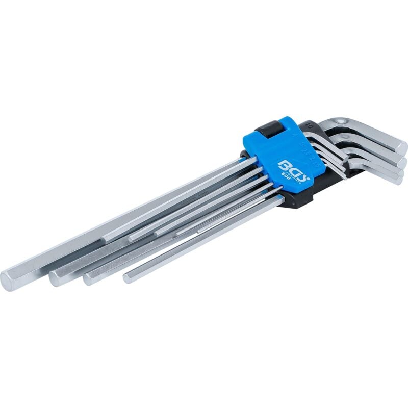 foto del prodotto serie di chiavi ad angolo extra lunghe esagono interno 1,5 10 mm 9 pz.