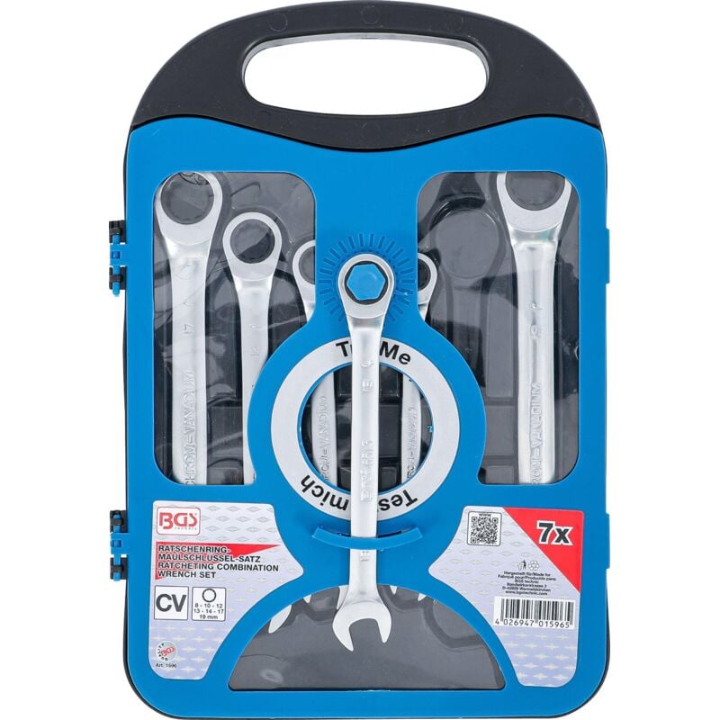 foto del prodotto serie di chiavi combinate a cricchetto 8 - 19 mm 7 pz.