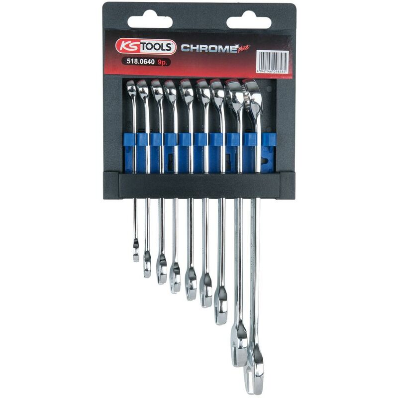 foto del prodotto serie di chiavi combinate chrome inclinate,9pz.8 19mm