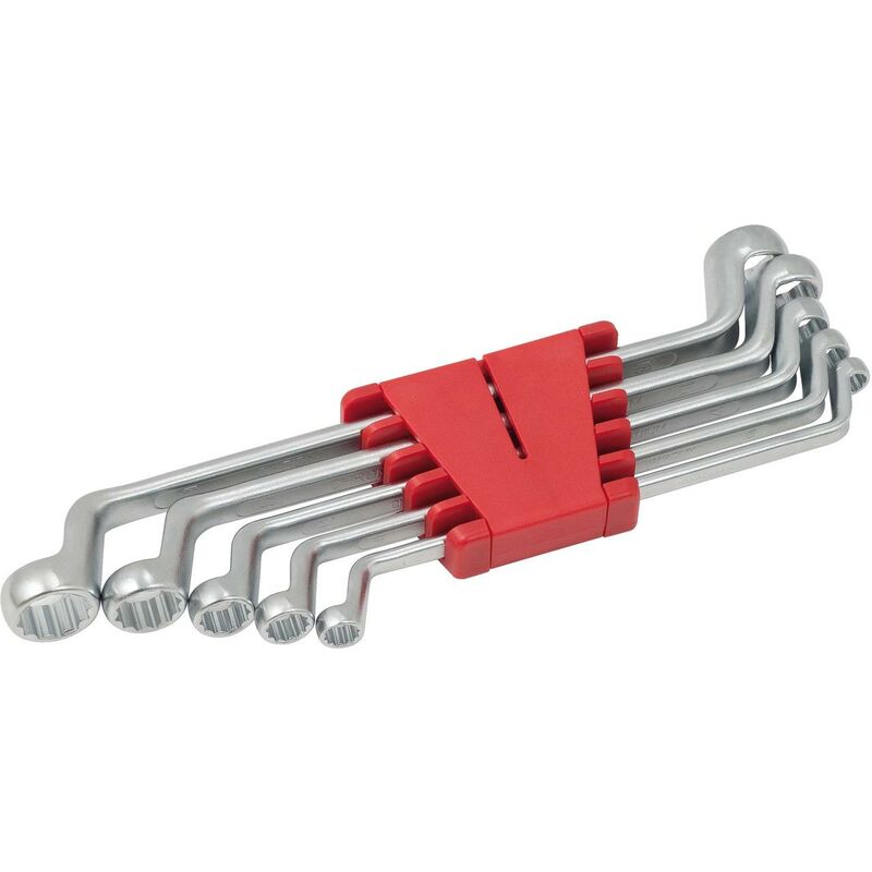 foto del prodotto serie di chiavi poligonali a due bocche, piegate, 5 pz 8 19mm