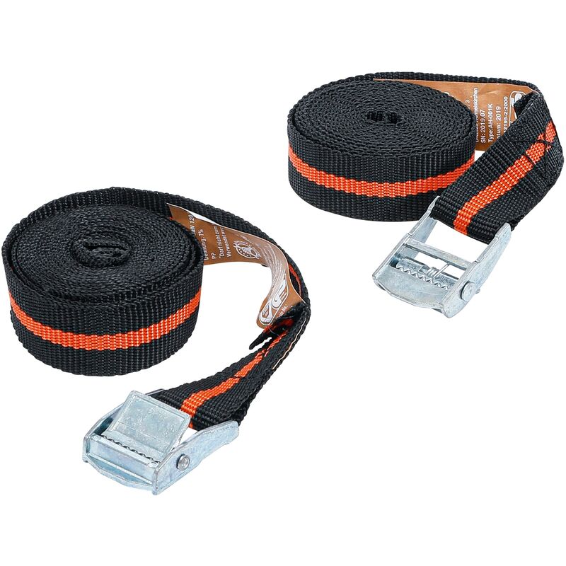 foto del prodotto serie di cinghie di carico con chiusura rapida 2,5 m x 25 mm 2 pz.