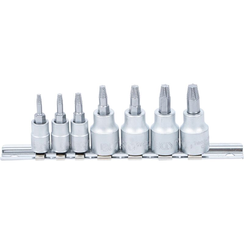 foto del prodotto serie di estrattori viti 6,3 mm 1 4 10 mm 3 8 per profilo a t difettoso per torx t10 t40 7 pz.