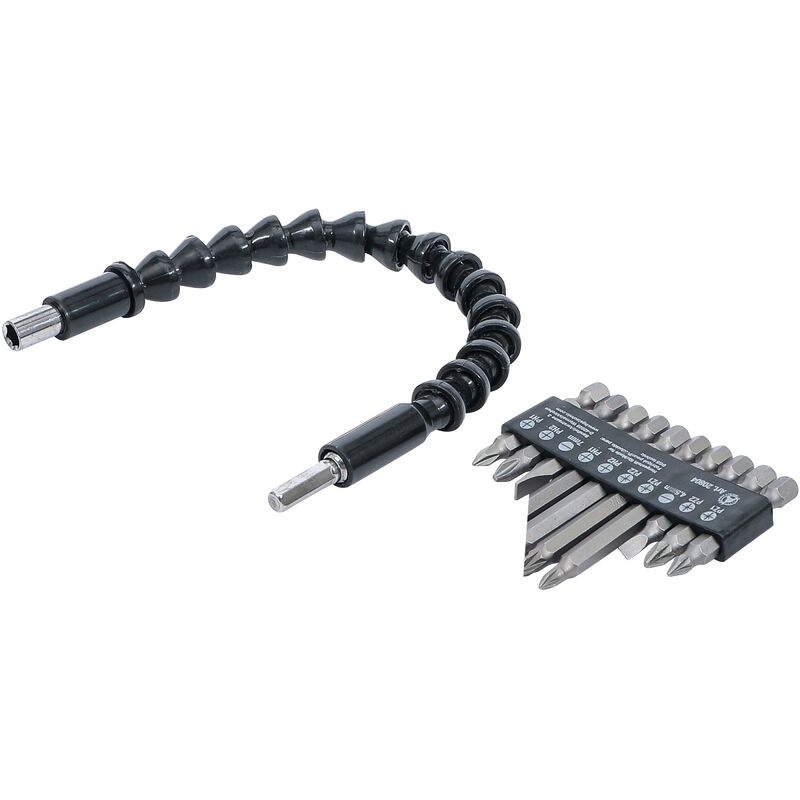 foto del prodotto serie di inserti con albero flessibile attacco esagono esterno 6,3 mm 1 4 11 pz.