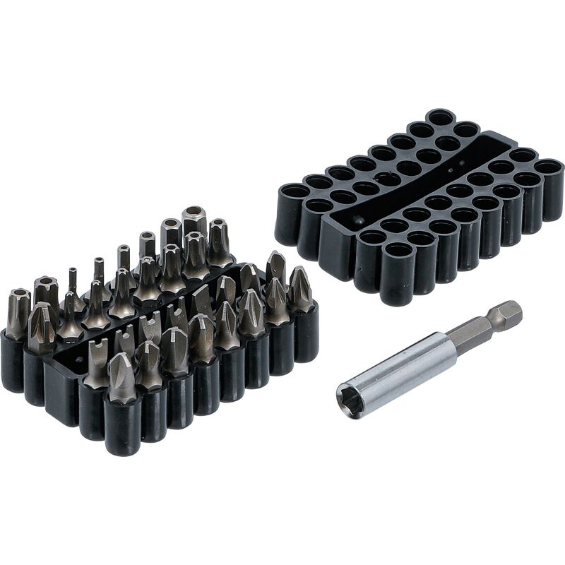 foto del prodotto serie di inserti corto attacco esagono esterno 6,3 mm 1 4 diversi profili 33 pz.