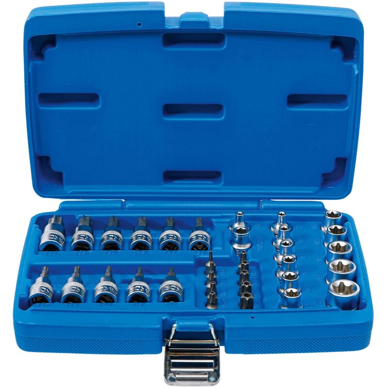 foto del prodotto serie di inserti e bussole 10 mm 3 8 profilo a t per torx 34 pz.
