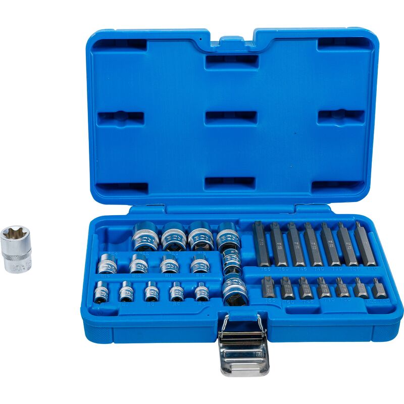 foto del prodotto serie di inserti e bussole profilo a e t per torx 30 pz.