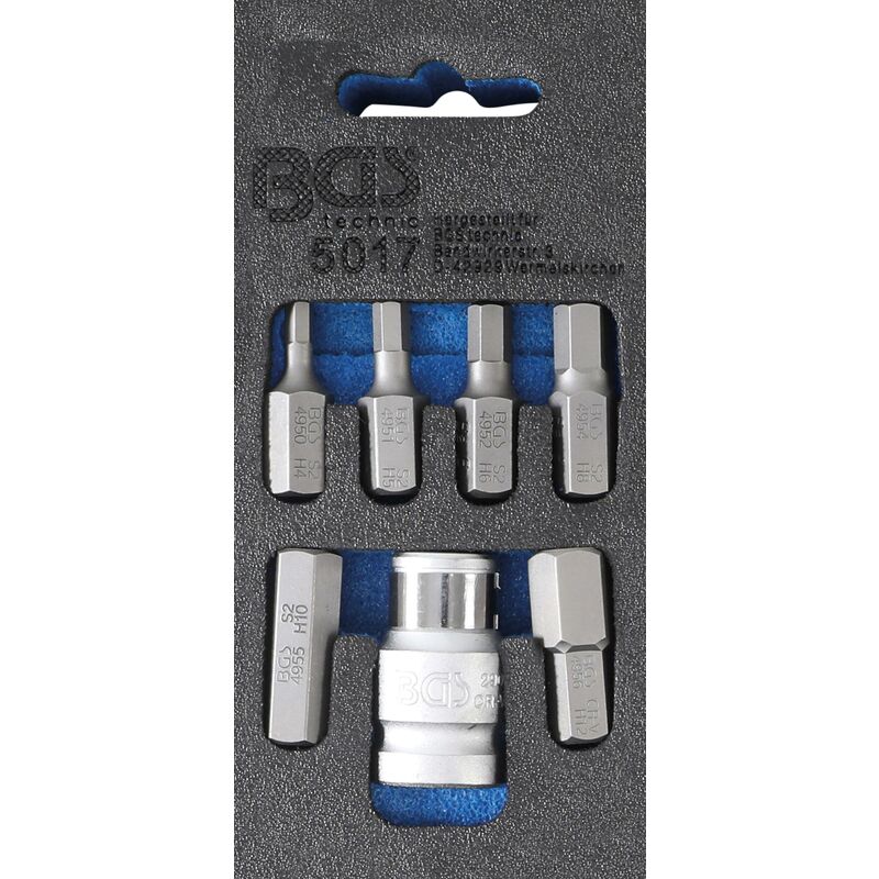 foto del prodotto serie di inserti per cacciavite attacco esagono esterno 10 mm 3 8 esagono interno 7 pz.