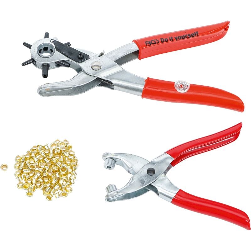 foto del prodotto serie di pinze per fustella e per occhielli 102 pz.
