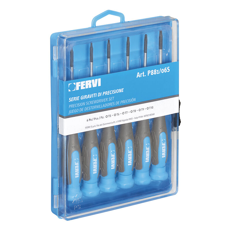 foto del prodotto serie giraviti di precisione torx fervi p881 06s
