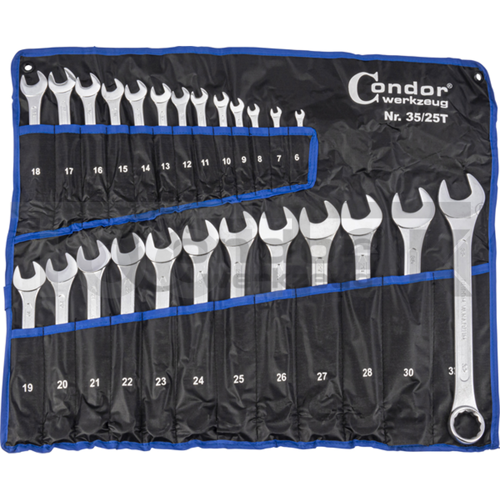 foto del prodotto serie kit set chiavi combinate stella e fissa inglesi 25pz 6-32mm condor 35 25t