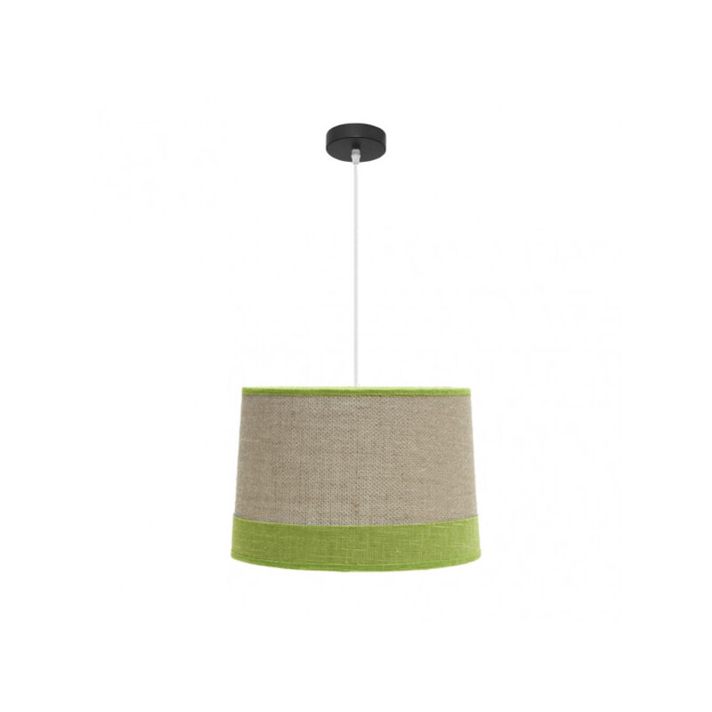foto del prodotto serie pendant tietar de sacco e tubature de lino verde fabrilamp